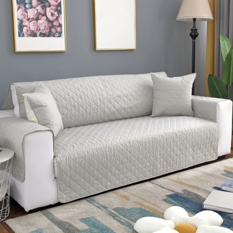 Cuvertura matlasata canapea 2 locuri doua fete – gri deschis